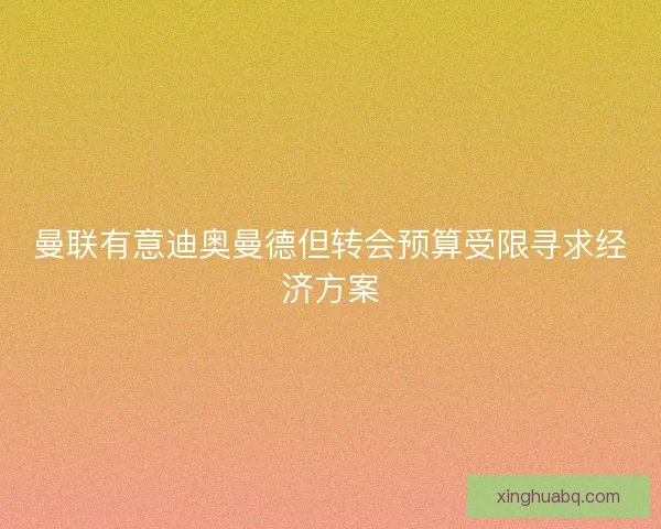 曼联有意迪奥曼德但转会预算受限寻求经济方案